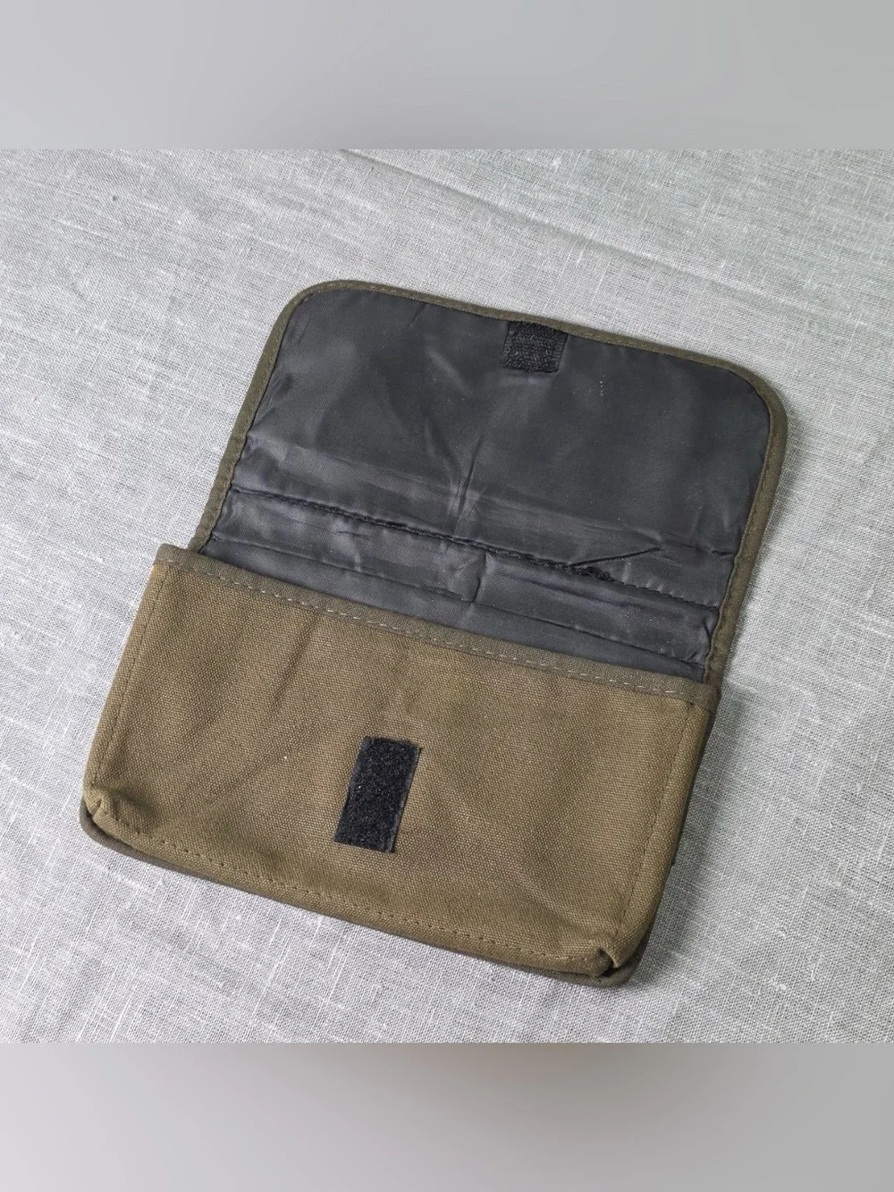 Vintage Jeep Olive Green Canvas Travel Wallet Clutch Organizer Bag